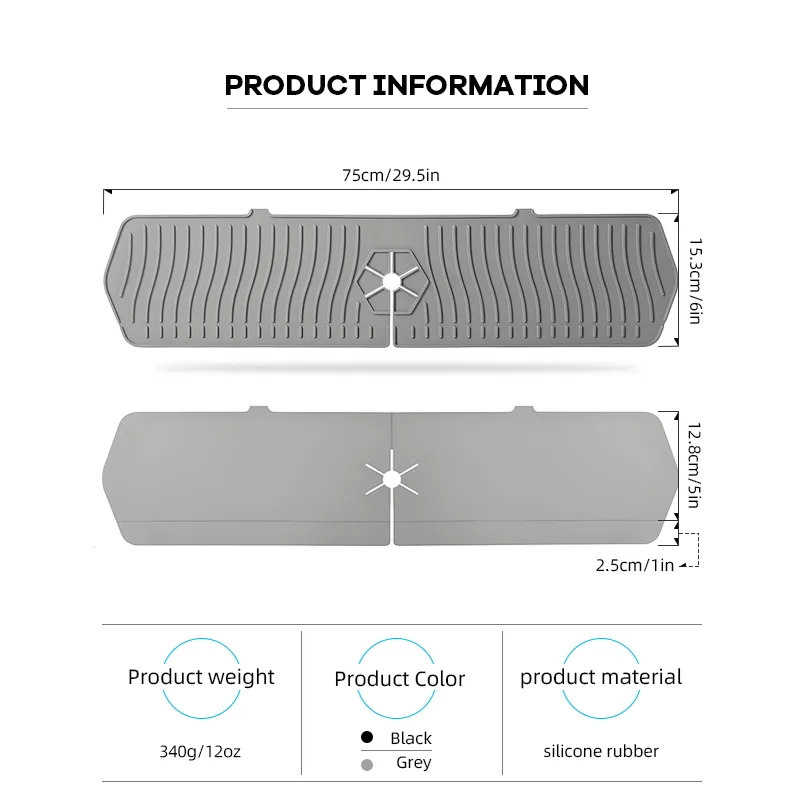 Long Faucet Draining Mat