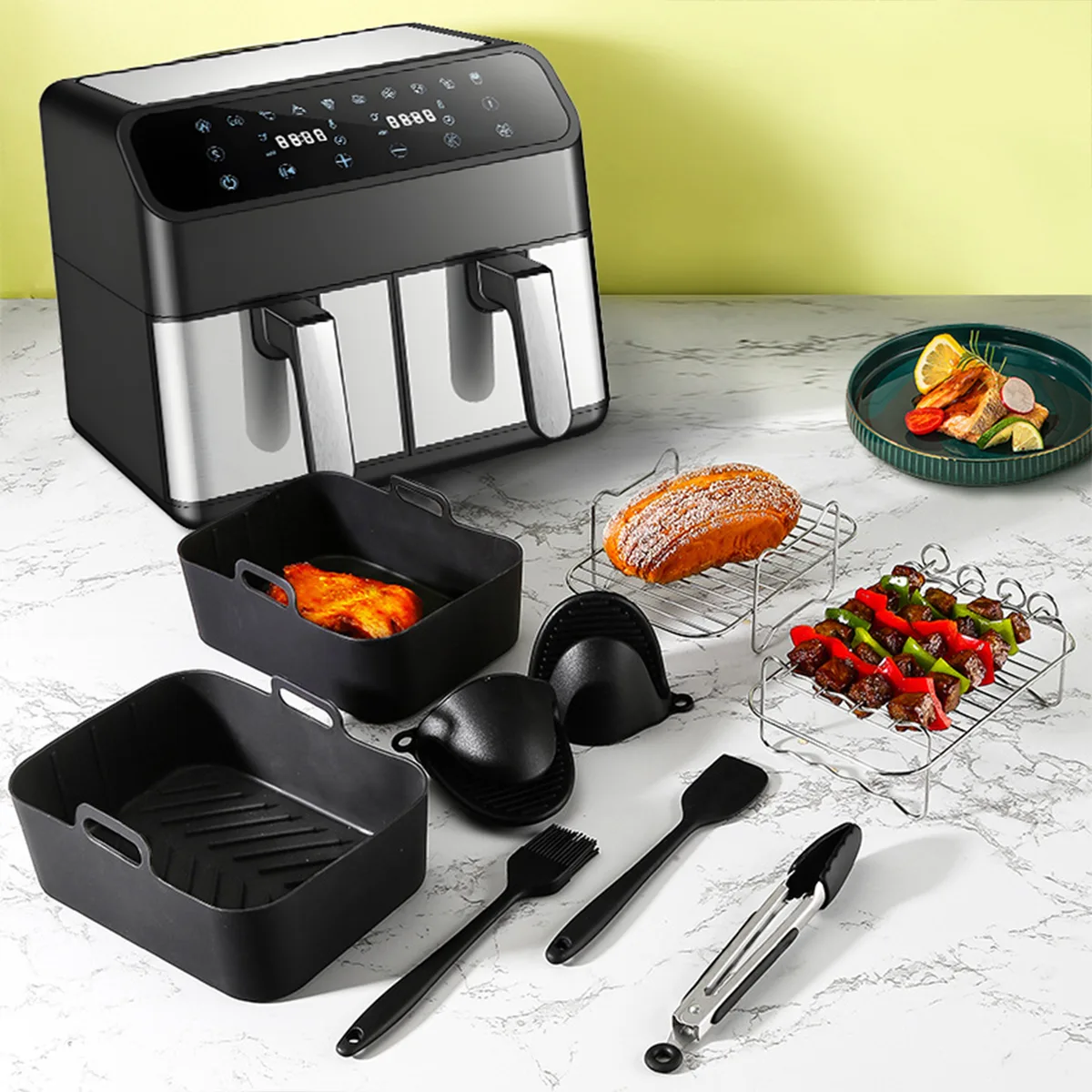 8.5" Rectangular Air Fryer Set