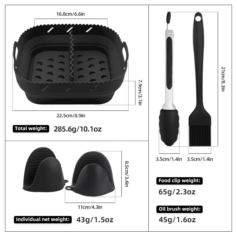 Square Air Fryer Liner Set