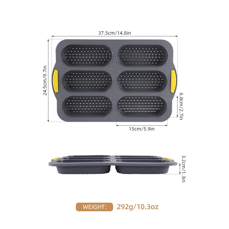 6-Cavity Hot Dog Bun Mold