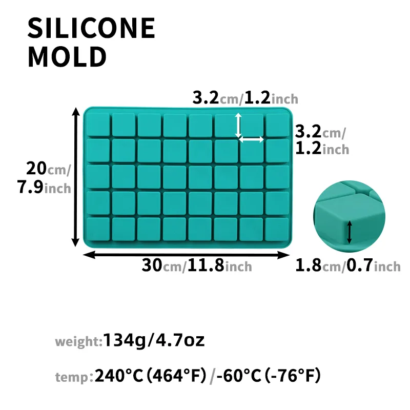 40-Cavity Square Chocolate Mold