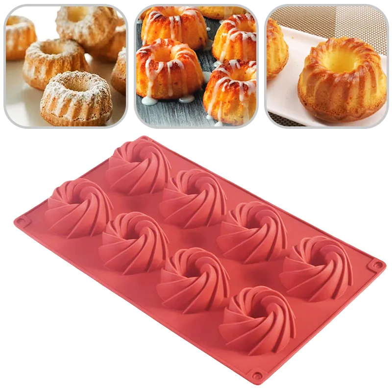 8-Cavity Swirl Cake Mold