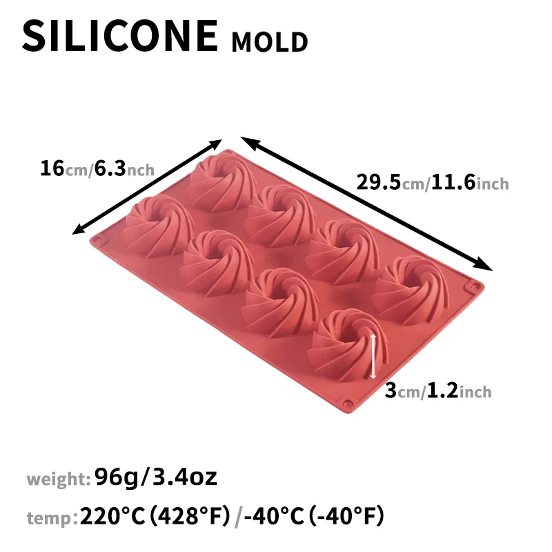 8-Cavity Swirl Cake Mold