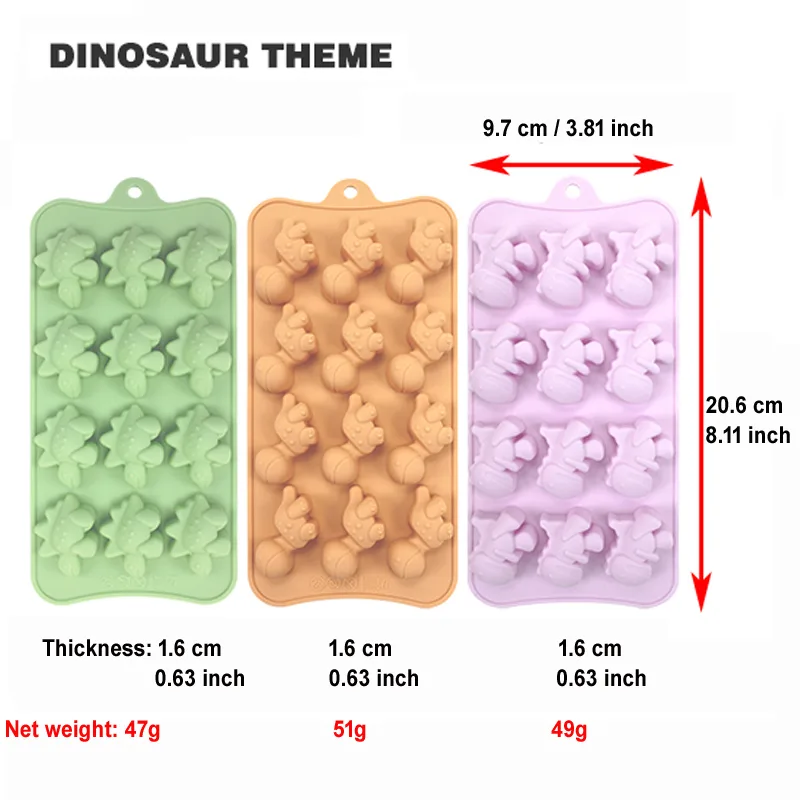 12-Cavity Dinosaur Mold
